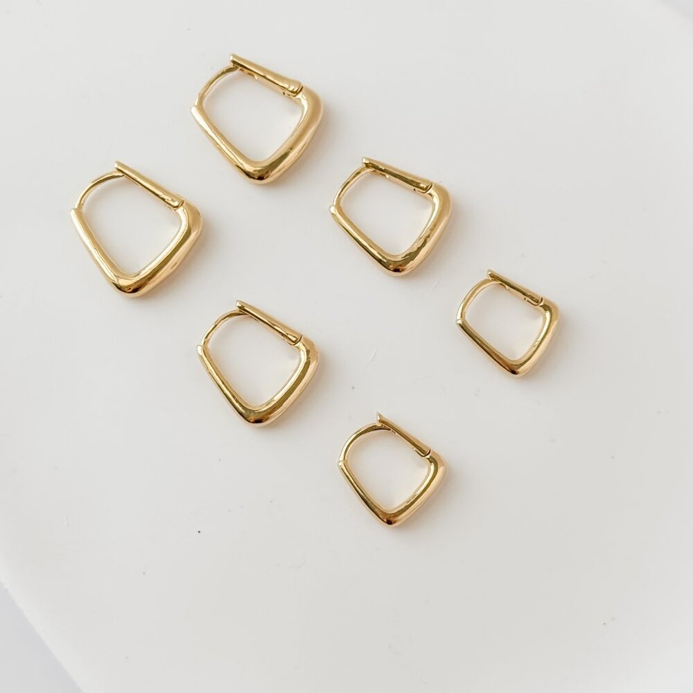 3 Pairs of Earrings 18k Gold Plated and Silver Plated